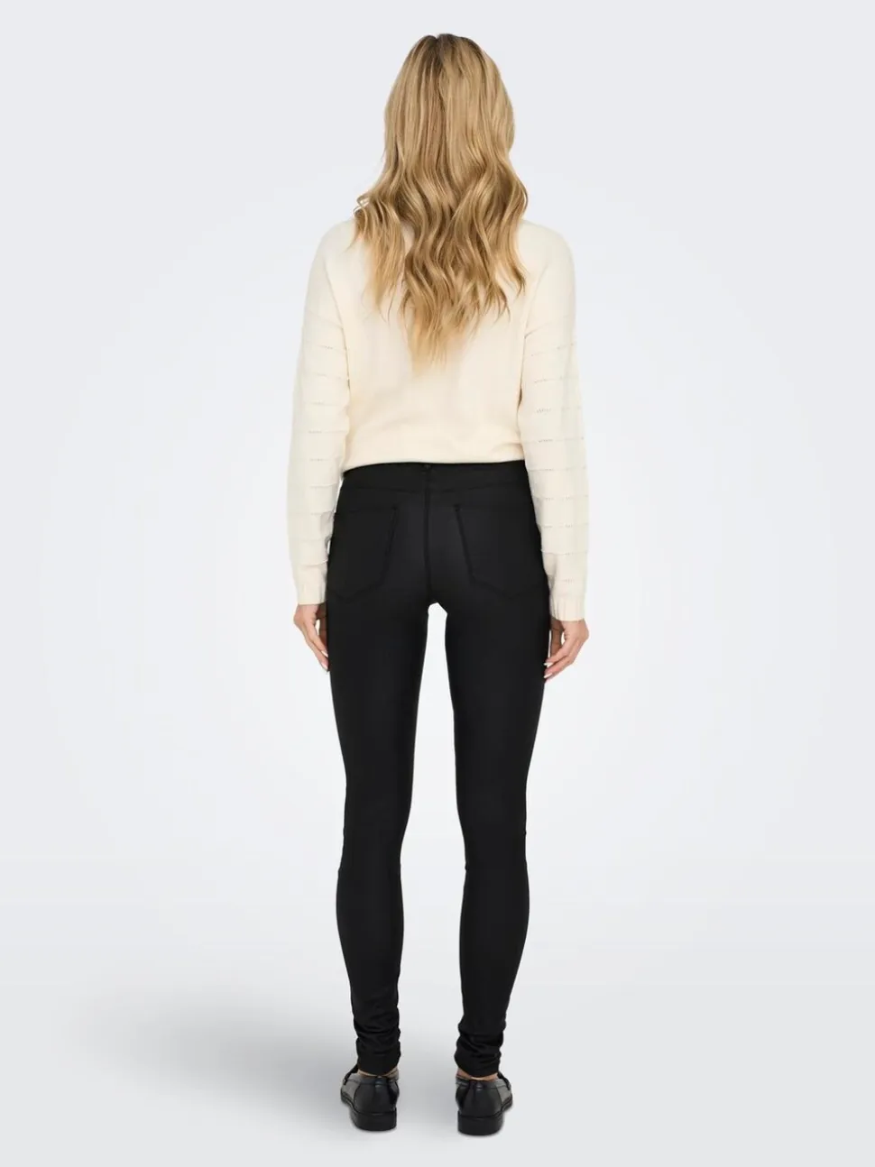 ONLY Pantalon enduit à taille mi-haute