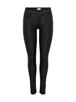 ONLY Pantalon enduit à taille mi-haute