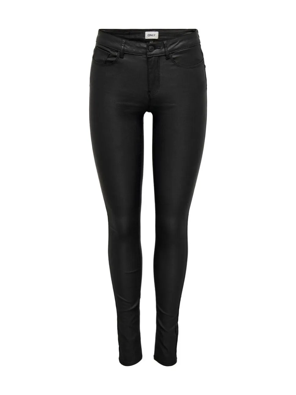 ONLY Pantalon enduit à taille mi-haute