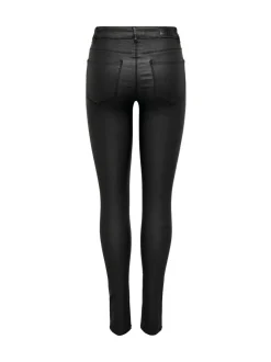 ONLY Pantalon enduit à taille mi-haute