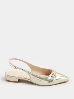 Or - Chaussures Long Tall Sally à bride arrière bordées de métal