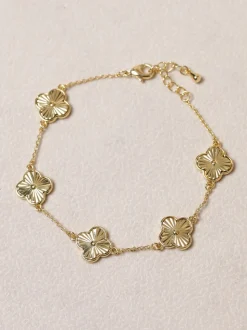Or 14 ct - Bracelet Jon Richard trèfle taillé en losange