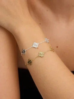 Or 14 ct - Bracelet Jon Richard trèfle taillé en losange