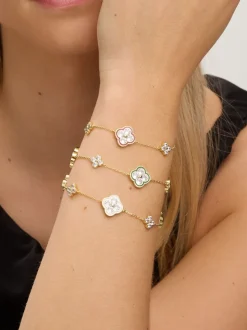 Or 14 ct - Bracelet Jon Richard trèfle taillé en losange