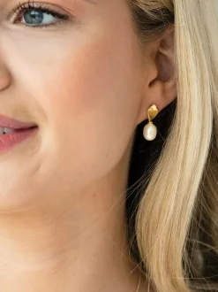 Or - Ivory & Co boucles d’oreilles modernes effet perle