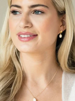Or - Ivory & Co boucles d’oreilles modernes effet perle