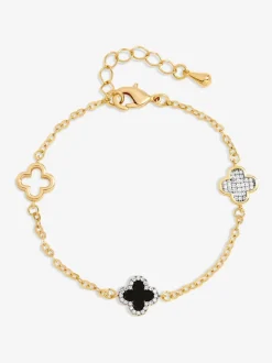 Or - Jon Richard Bracelet plaqué avec pavé et trèfle