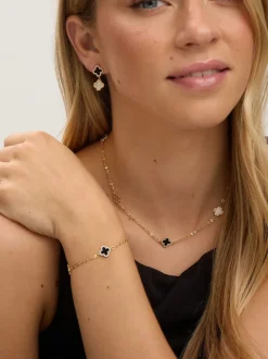 Or - Jon Richard Bracelet plaqué avec pavé et trèfle
