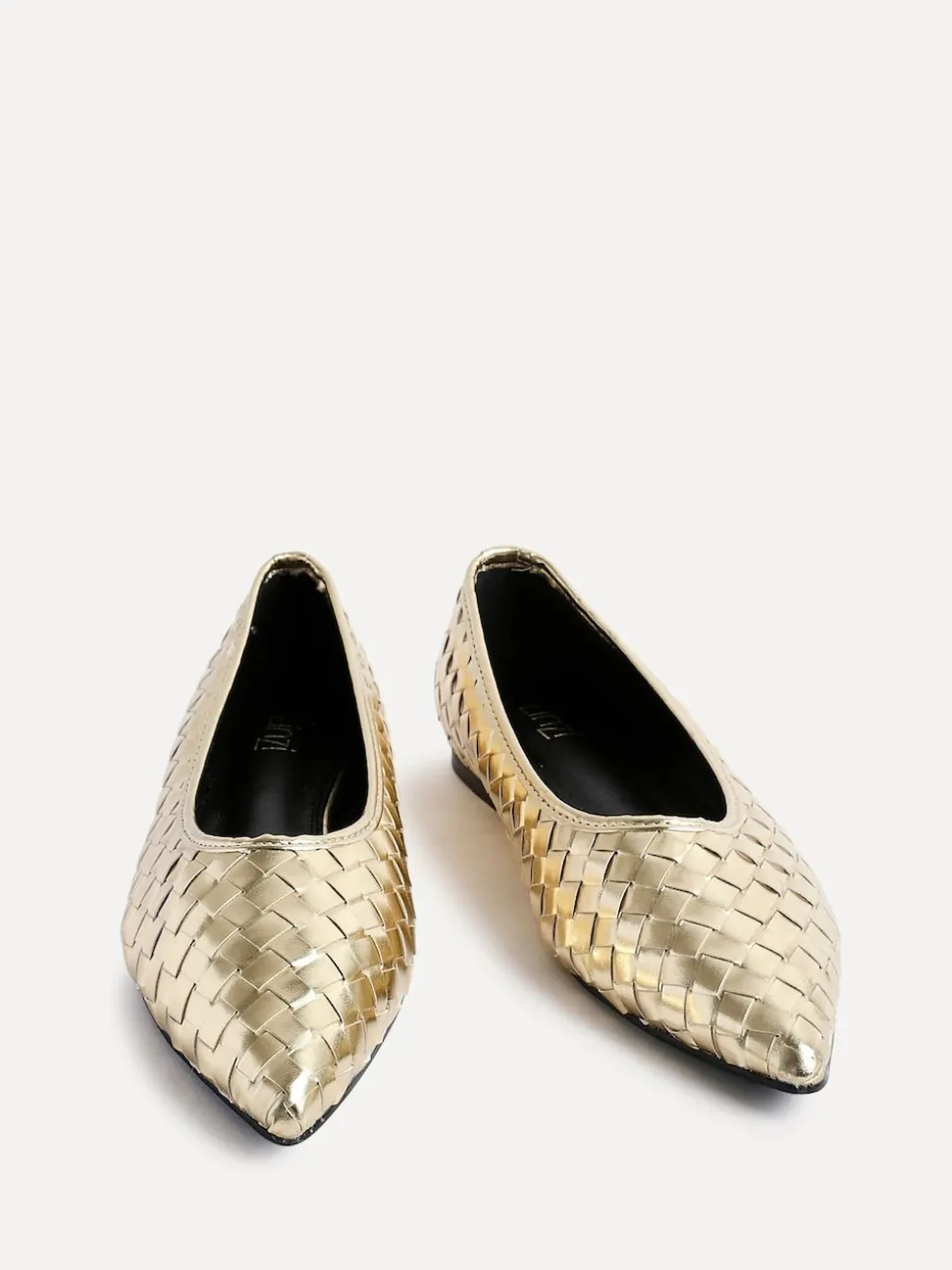 Or - Linzi Ballerines tissées Talina à bout pointu