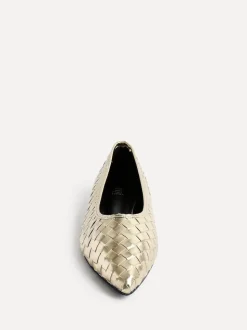 Or - Linzi Ballerines tissées Talina à bout pointu