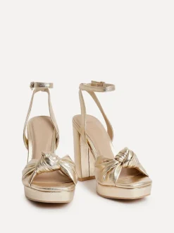 Or - Linzi Chaussures à talons plateformes Ruba avec sangle avant nouée