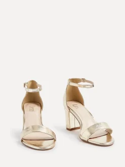 Or - Linzi Legacy Wide Fit à peine là des sandales à talons blocs arrière fermés