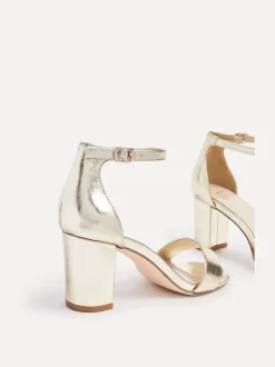 Or - Linzi Legacy Wide Fit à peine là des sandales à talons blocs arrière fermés