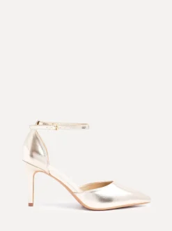 Or - Linzi Thea Closed Back Stiletto Escarpins et talons With Ankle Strap