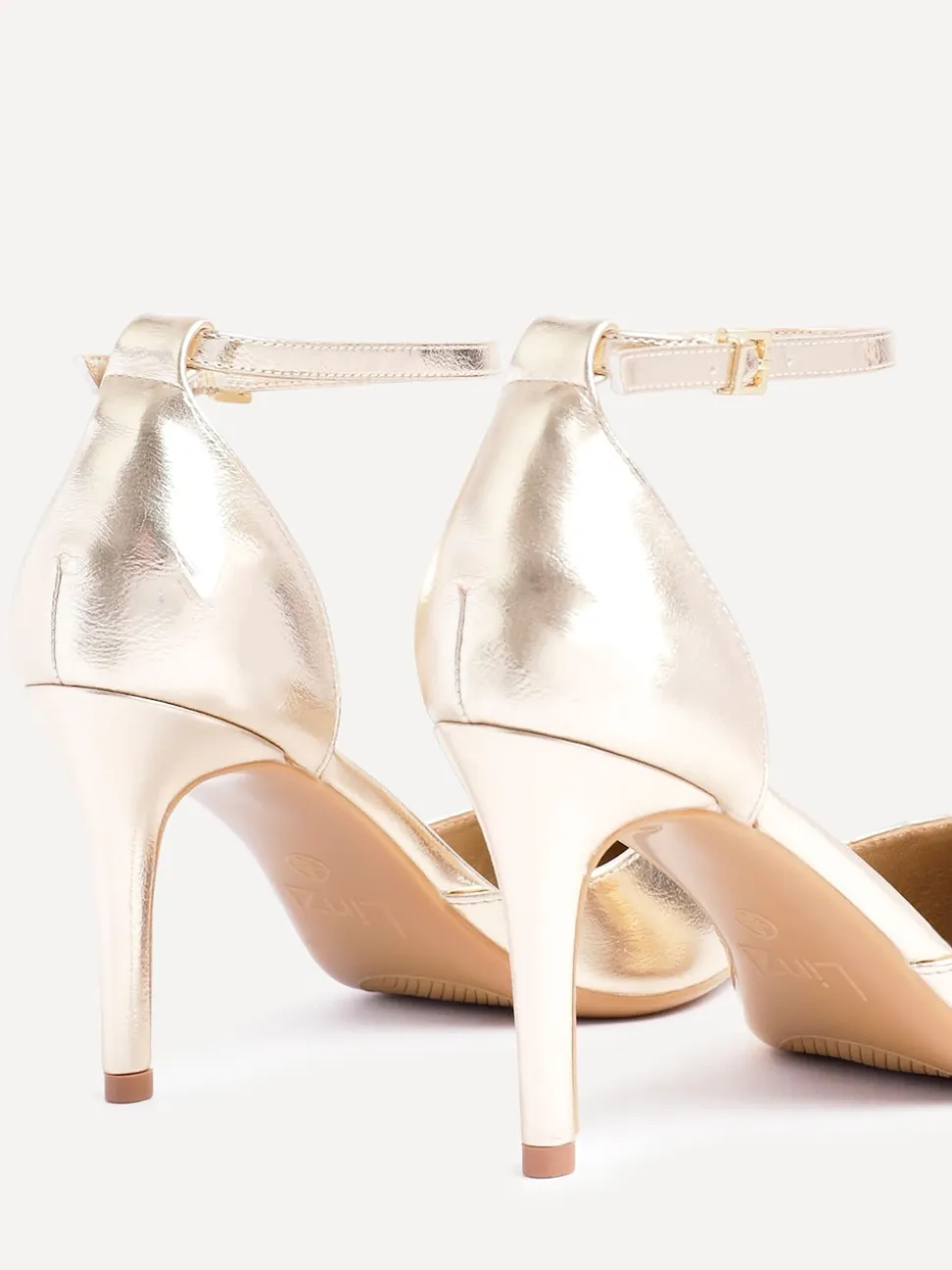 Or - Linzi Thea Closed Back Stiletto Escarpins et talons With Ankle Strap