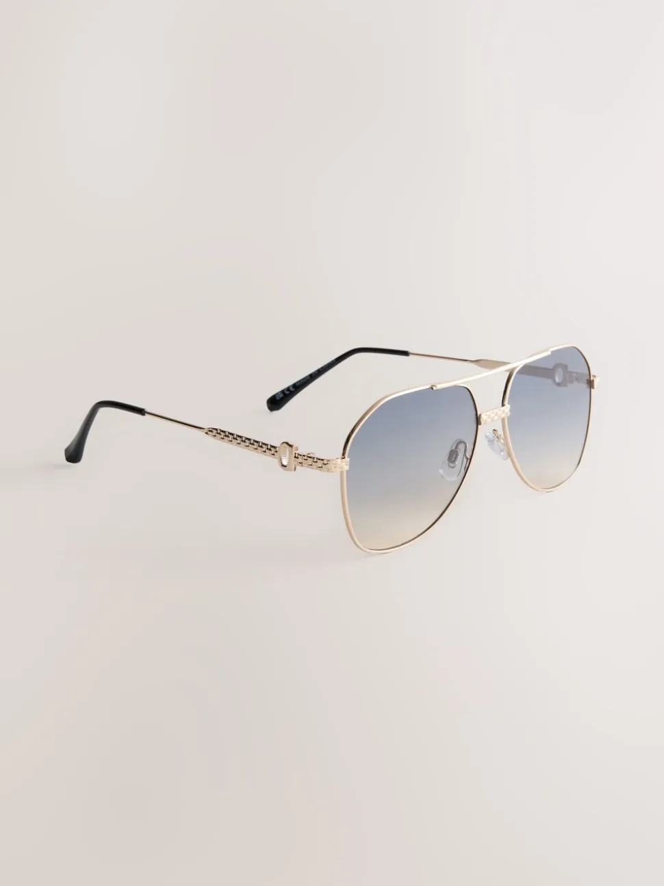 Or - Lunettes de soleil à monture en métal