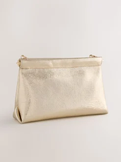 Or - Pochette à bouton-pression à détails scintillants
