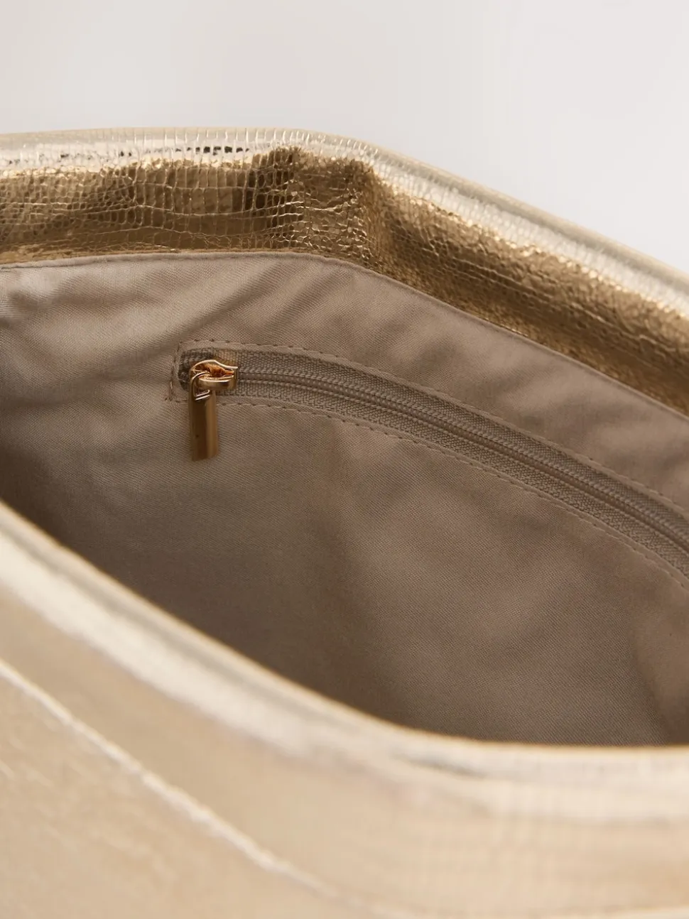 Or - Pochette à bouton-pression à détails scintillants