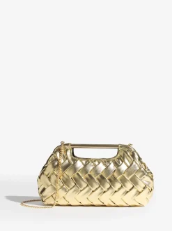 Or - Pochette à poignée tissée