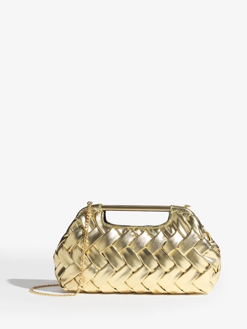 Or - Pochette à poignée tissée