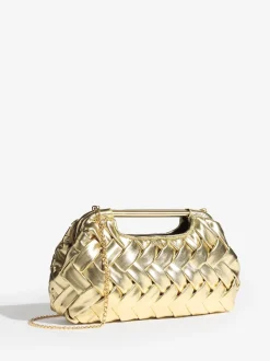 Or - Pochette à poignée tissée