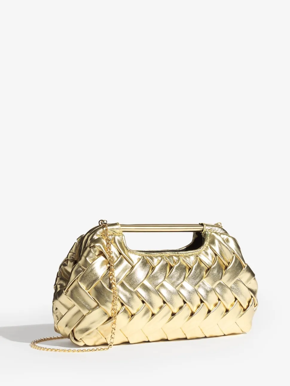 Or - Pochette à poignée tissée