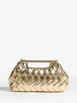 Or - Pochette à poignée tissée