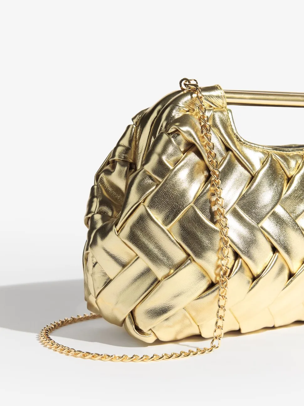 Or - Pochette à poignée tissée