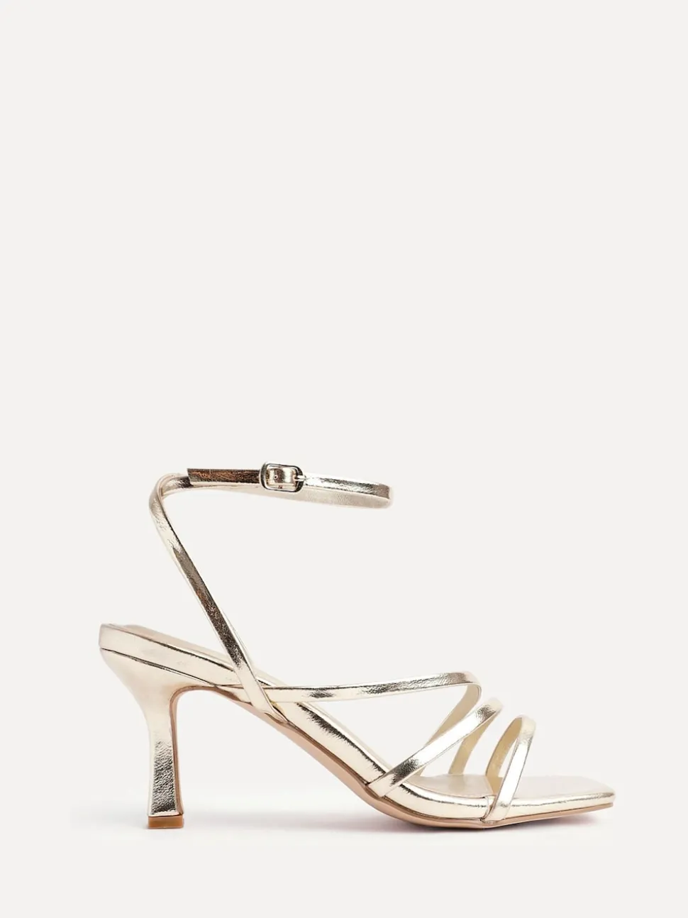 Or - Sandales à talons à lanières Linzi Reflect coupe large