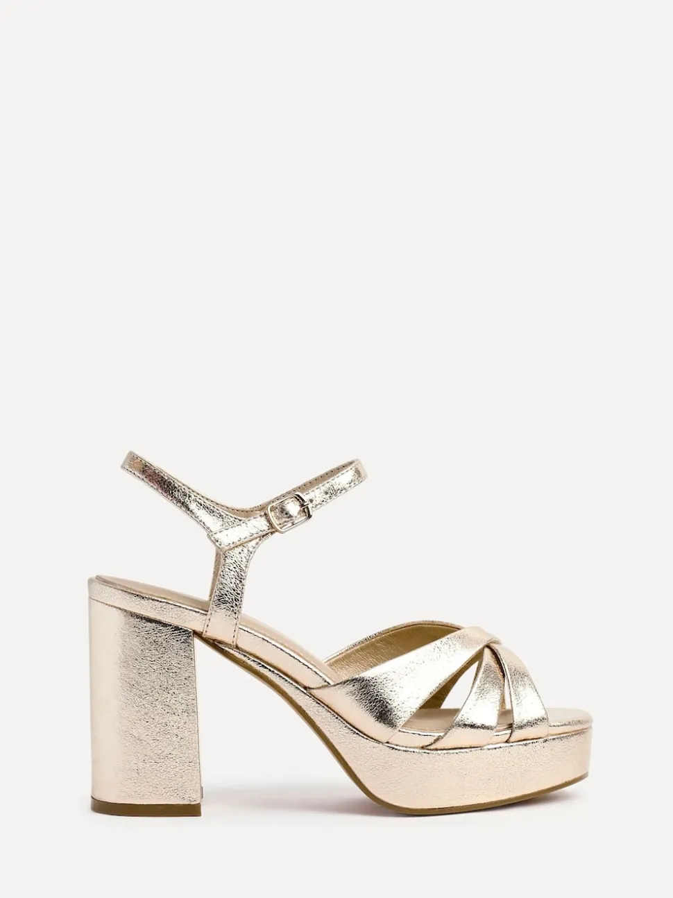 Or - Sandales à talons carrés à Linzi plateforme Keliah