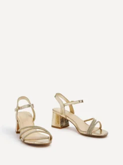 Or - Sandales à talons Linzi œillet avec tige ornée