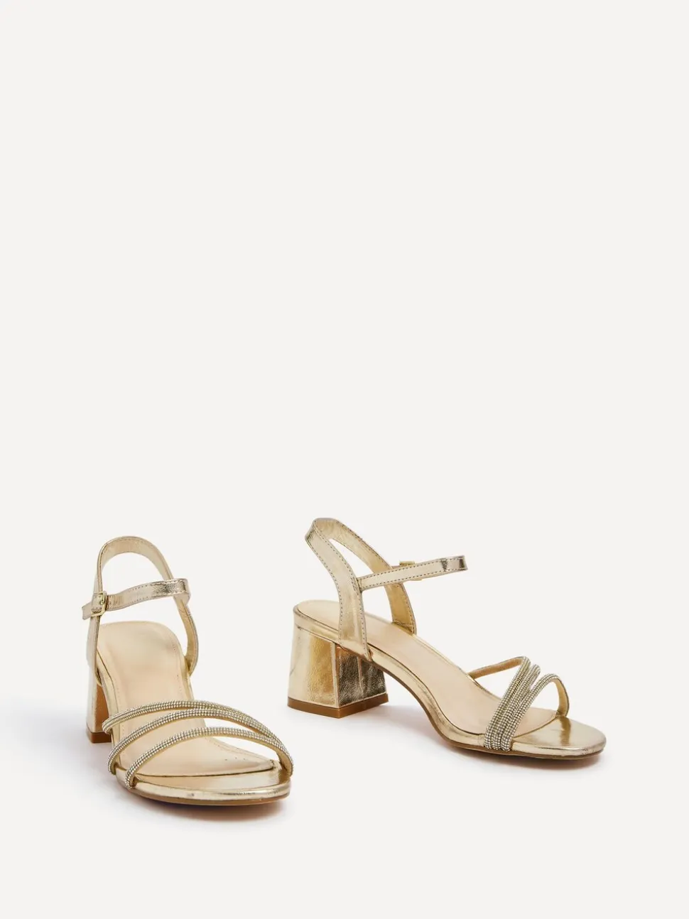 Or - Sandales à talons Linzi œillet avec tige ornée