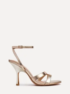 Or - Sandales à talons Linzi Bronte avec double sangle avant