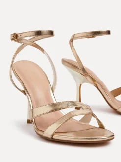 Or - Sandales à talons Linzi Bronte avec double sangle avant