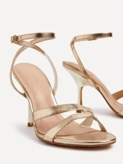 Or - Sandales à talons Linzi Bronte avec double sangle avant