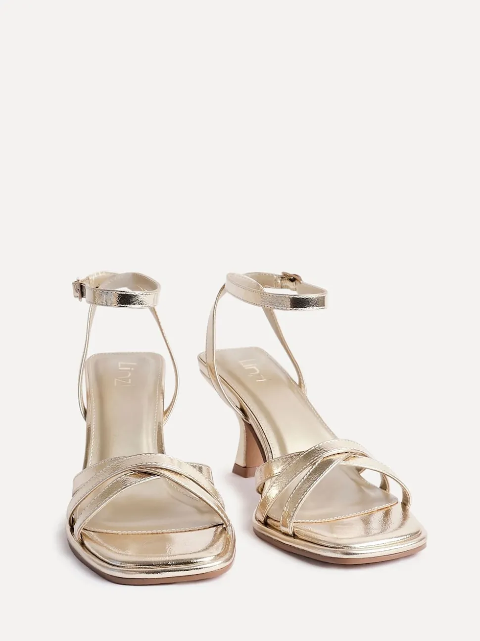 Or - Sandales Linzi Faro à talons et lanières