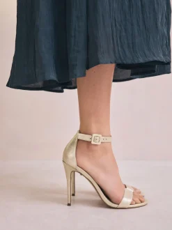 Or - Signature Premium Leather High Round Toe Simple Sandales