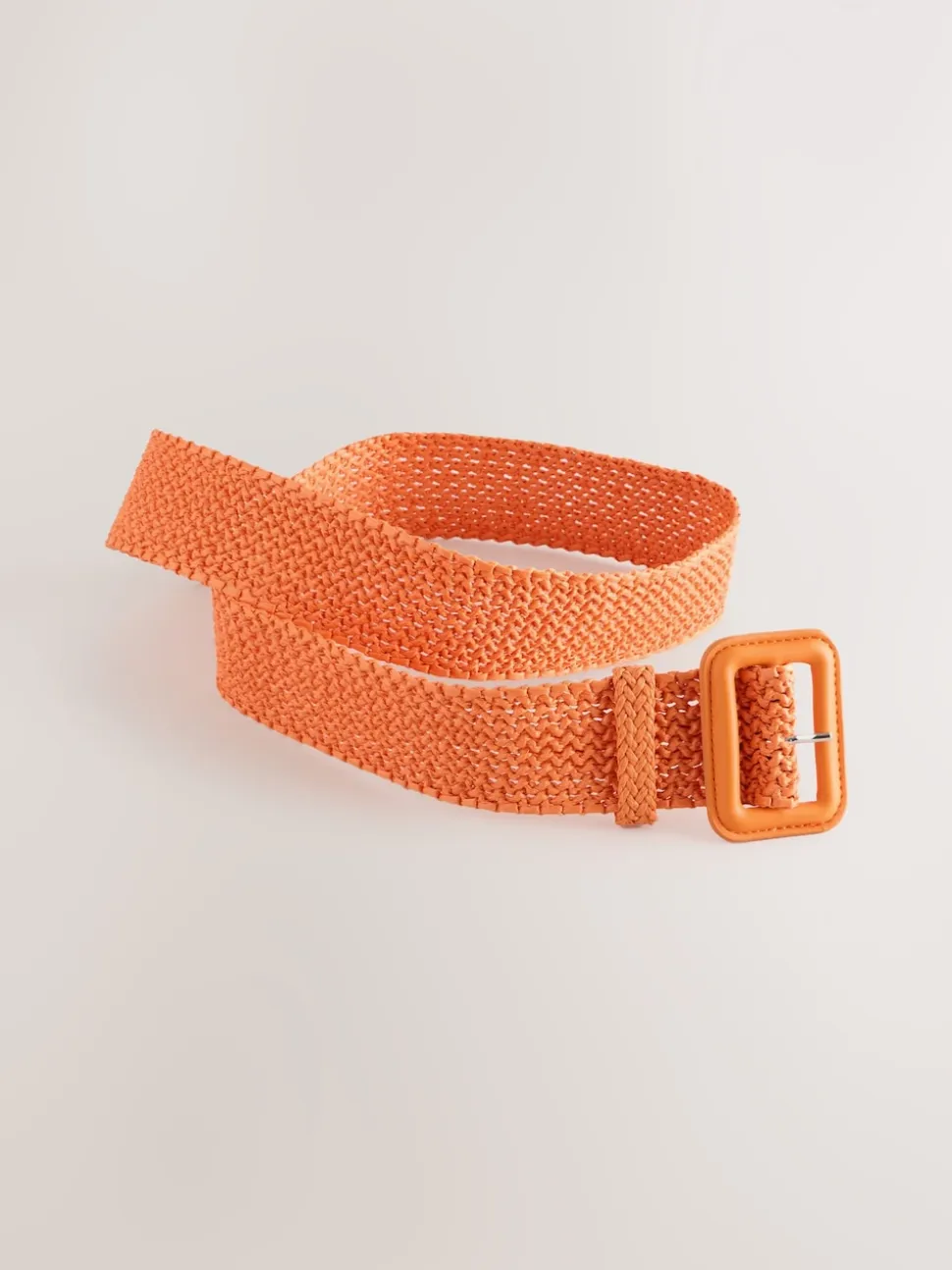 Orange - Large ceinture effet raphia
