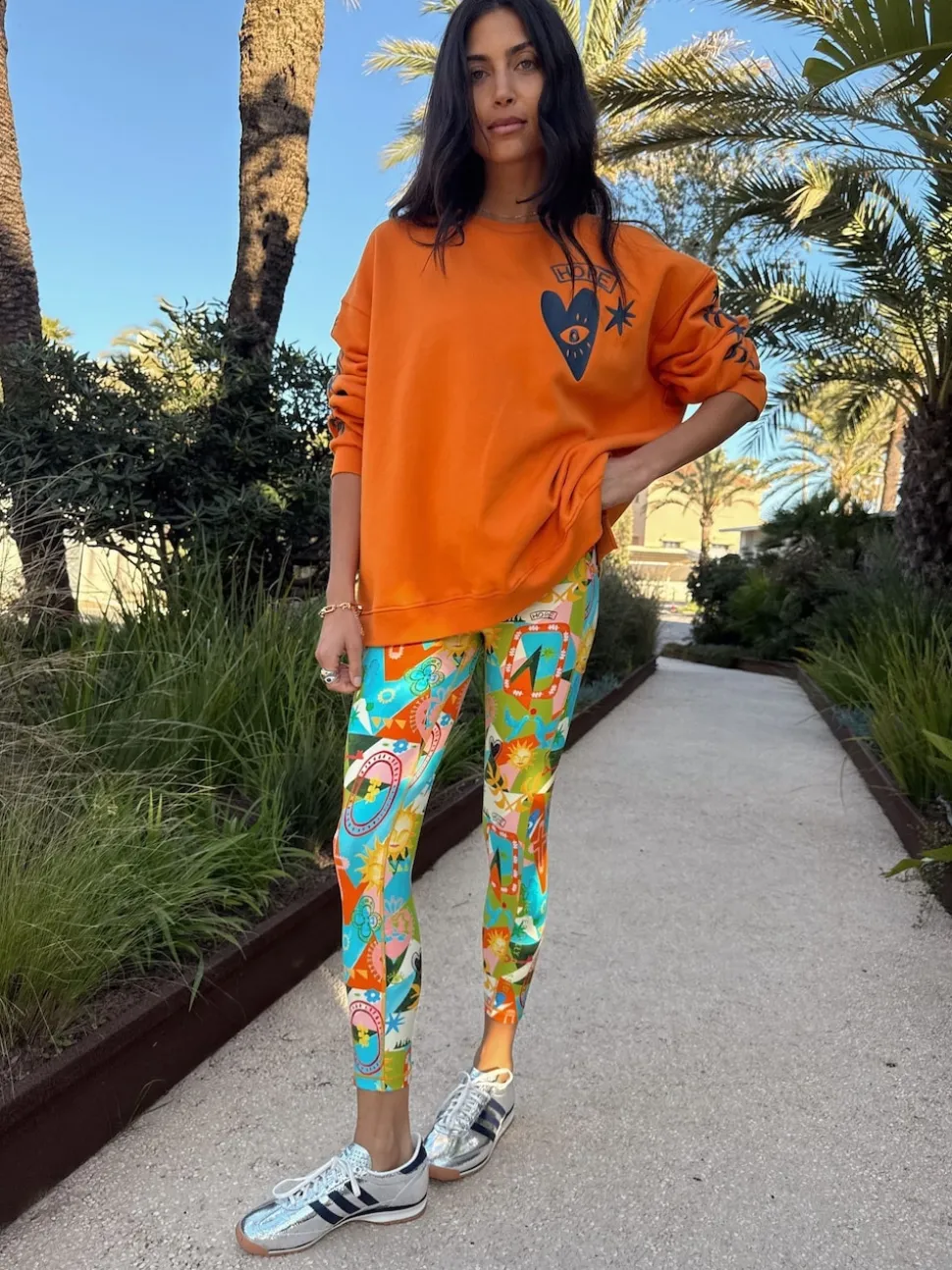 Orange - Sweat-shirt brodé Never Fully Dressed