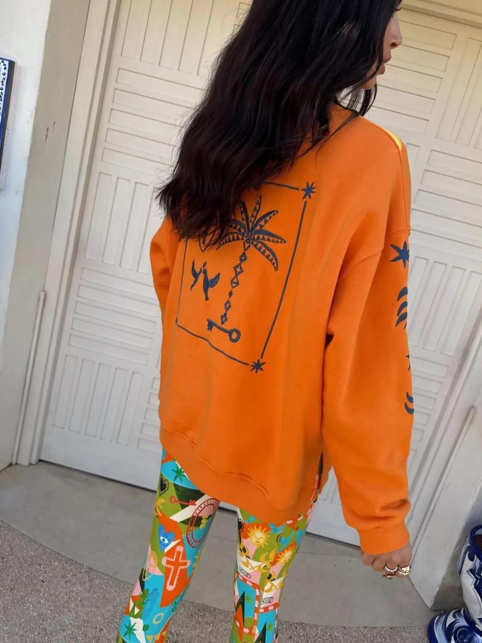 Orange - Sweat-shirt brodé Never Fully Dressed