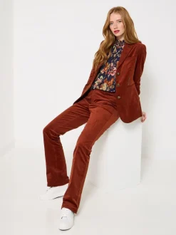 Orange - Veste Joe Browns en velours à détails surpiqués