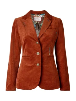 Orange - Veste Joe Browns en velours à détails surpiqués