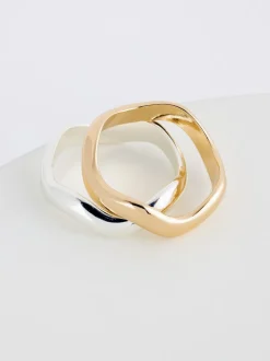 Or/Argent - Anneaux d'onde de tonalité 2 Pack