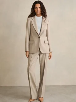 Pantalon de costume Reiss Brittany Coupe droite enBlend mélangée texturée