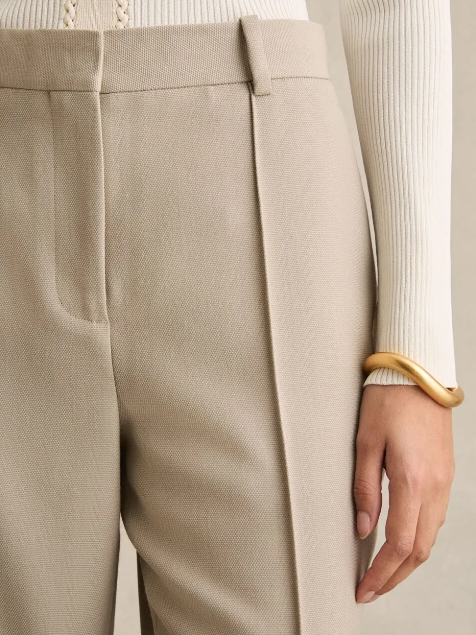 Pantalon de costume Reiss Brittany Coupe droite enBlend mélangée texturée