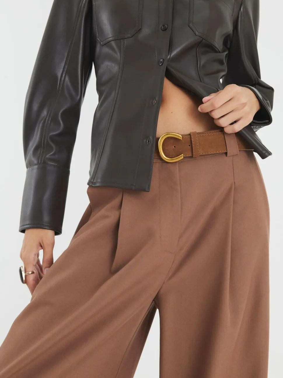 Pantalon large River Island Easy à ceinture