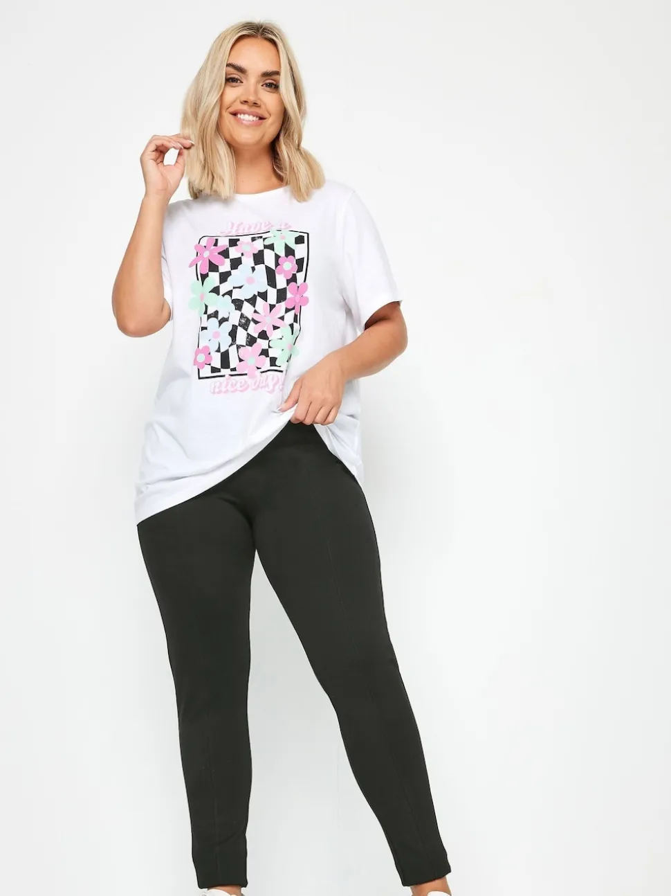 Pantalon Yours Curve en maille point de Rome stretch