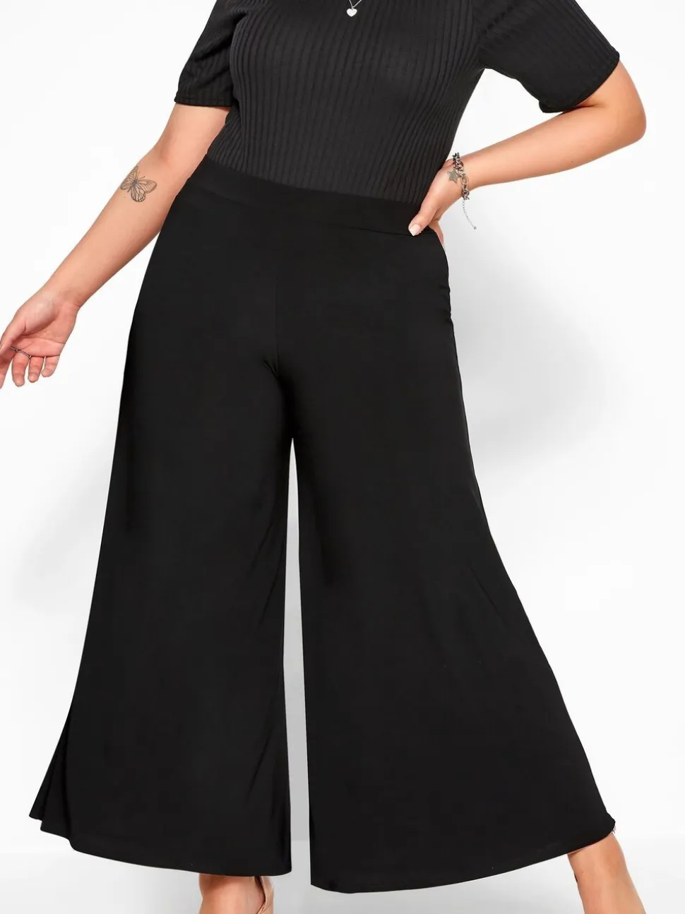 Pantalon Yours Curve Palazzo très large en jersey