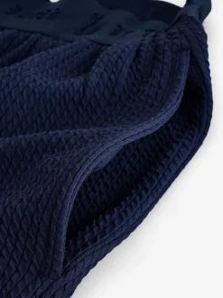 Pantalons Amples B by Ted Baker bleu marine effet froissé texturé