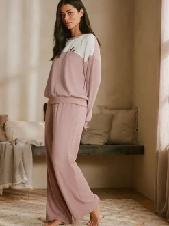 Pantalons B by Ted Baker Ottoman côtelé Jambe large rose